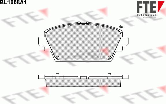 FTE BL1668A1 - Kit pastiglie freno, Freno a disco autozon.pro