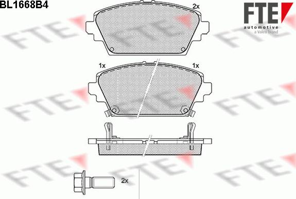 FTE BL1668B4 - Kit pastiglie freno, Freno a disco autozon.pro