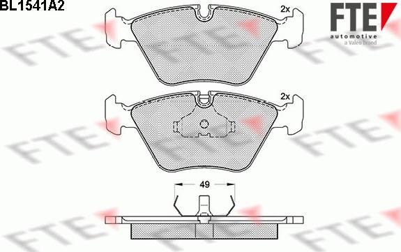 FTE BL1541A2 - Kit pastiglie freno, Freno a disco autozon.pro