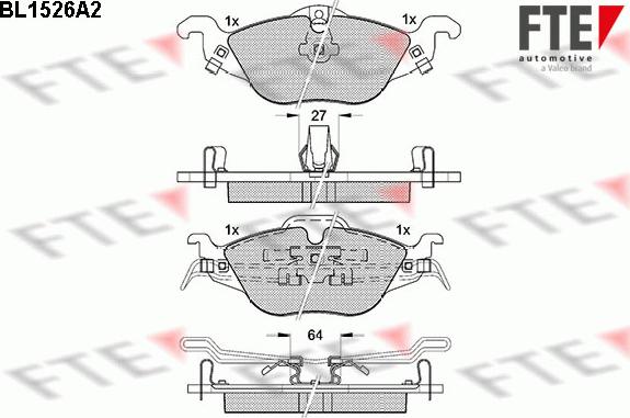 FTE BL1526A2 - Kit pastiglie freno, Freno a disco autozon.pro