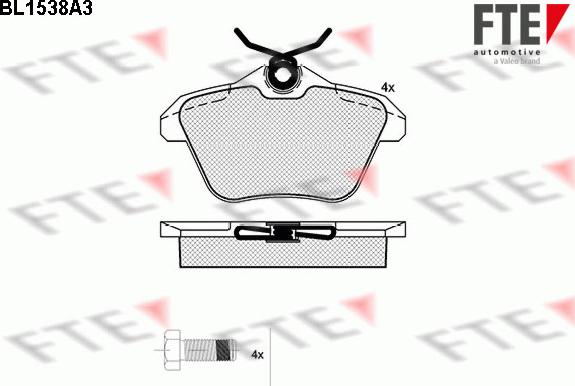 FTE BL1538A3 - Kit pastiglie freno, Freno a disco autozon.pro