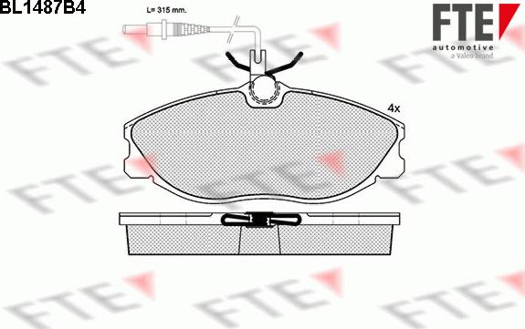 FTE BL1487B4 - Kit pastiglie freno, Freno a disco autozon.pro