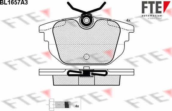 FTE BL1657A3 - Kit pastiglie freno, Freno a disco autozon.pro