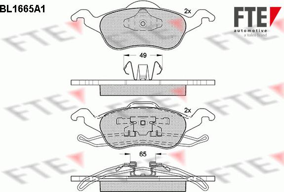 FTE BL1665A1 - Kit pastiglie freno, Freno a disco autozon.pro