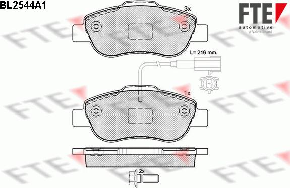 FTE BL2544A1 - Kit pastiglie freno, Freno a disco autozon.pro