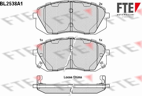 FTE BL2538A1 - Kit pastiglie freno, Freno a disco autozon.pro