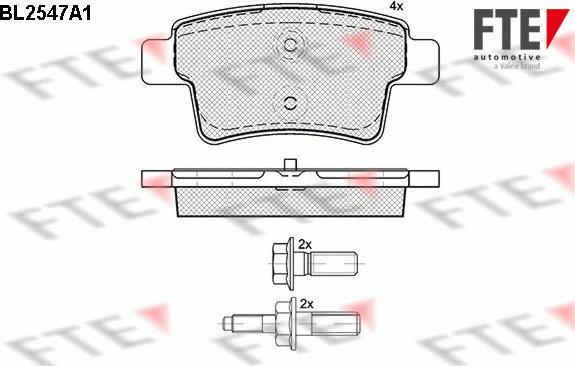 FTE BL2547A1 - Kit pastiglie freno, Freno a disco autozon.pro