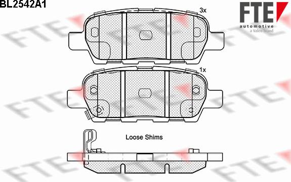 FTE BL2542A1 - Kit pastiglie freno, Freno a disco autozon.pro