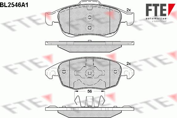 FTE BL2546A1 - Kit pastiglie freno, Freno a disco autozon.pro