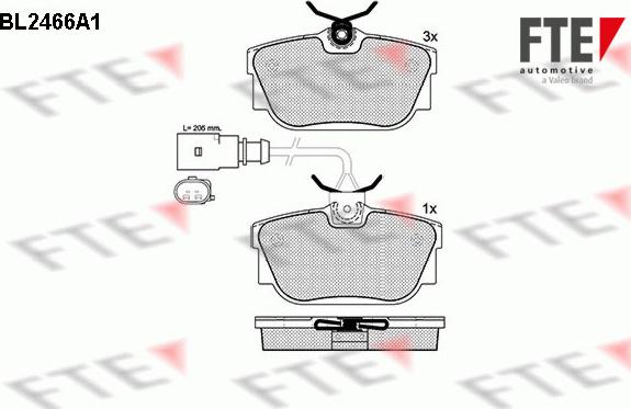 FTE BL2466A1 - Kit pastiglie freno, Freno a disco autozon.pro