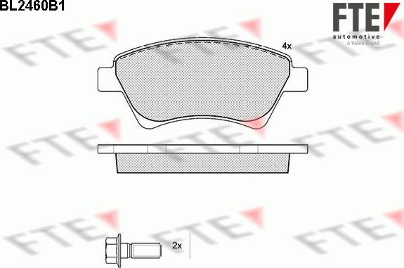 FTE BL2460B1 - Kit pastiglie freno, Freno a disco autozon.pro