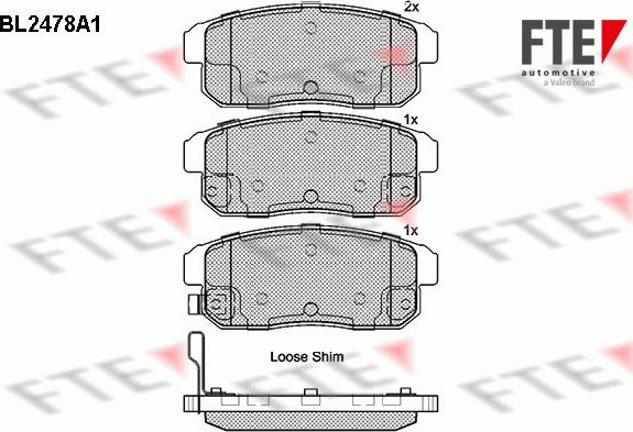 FTE BL2478A1 - Kit pastiglie freno, Freno a disco autozon.pro