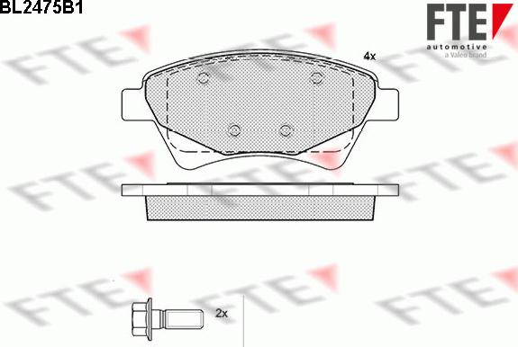 FTE BL2475B1 - Kit pastiglie freno, Freno a disco autozon.pro