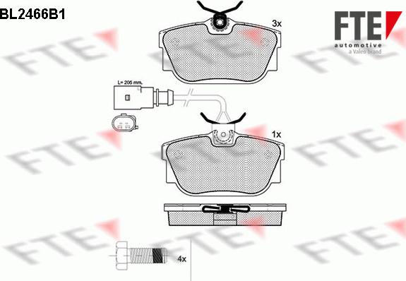 FTE BL2466B1 - Kit pastiglie freno, Freno a disco autozon.pro