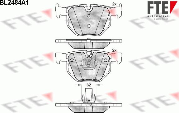 FTE BL2484A1 - Kit pastiglie freno, Freno a disco autozon.pro