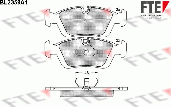 FTE BL2359A1 - Kit pastiglie freno, Freno a disco autozon.pro