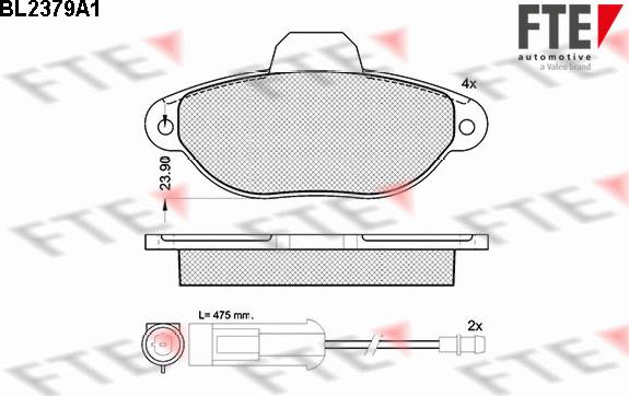 FTE BL2379A1 - Kit pastiglie freno, Freno a disco autozon.pro