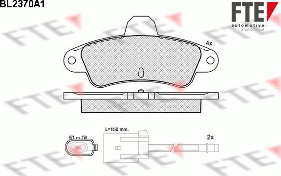 FTE BL2370A1 - Kit pastiglie freno, Freno a disco autozon.pro