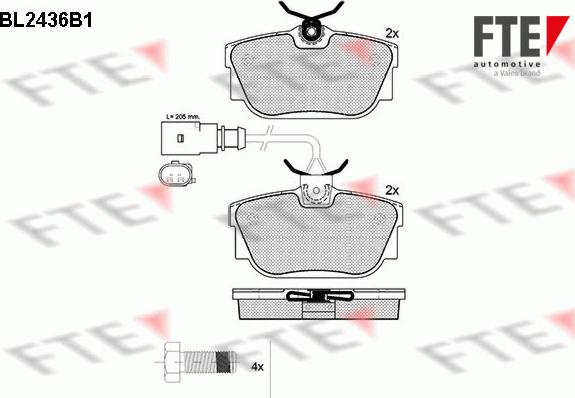 FTE 9010737 - Kit pastiglie freno, Freno a disco autozon.pro