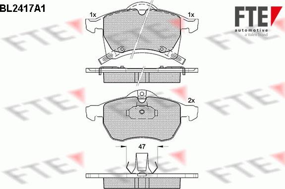 FTE BL2417A1 - Kit pastiglie freno, Freno a disco autozon.pro