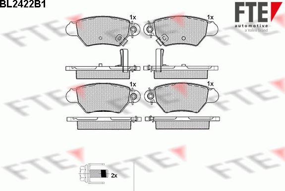 FTE BL2422B1 - Kit pastiglie freno, Freno a disco autozon.pro