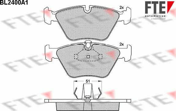 FTE BL2400A1 - Kit pastiglie freno, Freno a disco autozon.pro