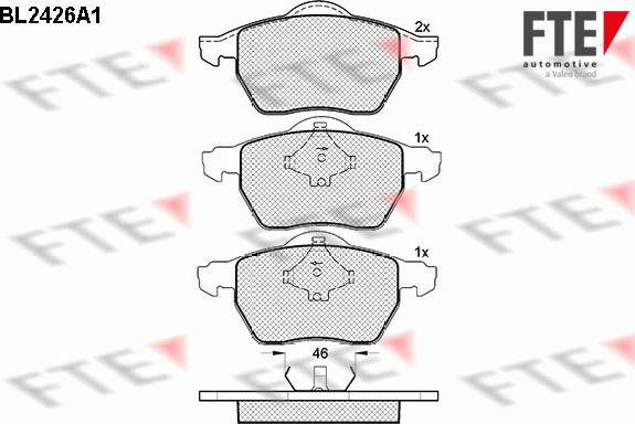 FTE BL2426A1 - Kit pastiglie freno, Freno a disco autozon.pro