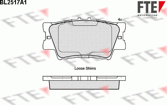 FTE BL2517A1 - Kit pastiglie freno, Freno a disco autozon.pro