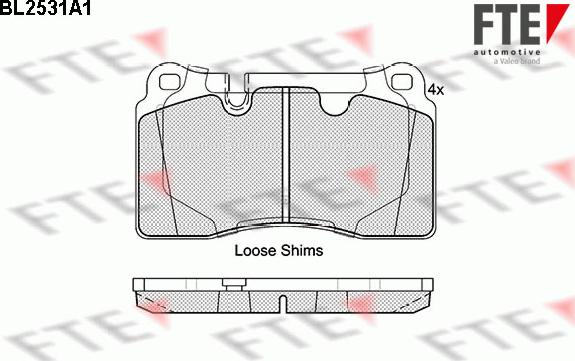 FTE BL2531A1 - Kit pastiglie freno, Freno a disco autozon.pro