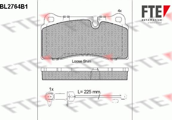 FTE BL2764B1 - Kit pastiglie freno, Freno a disco autozon.pro