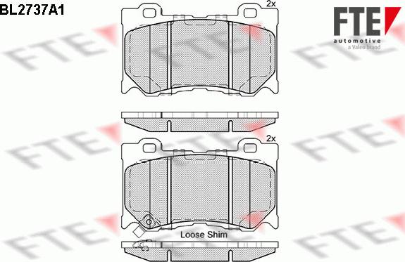 FTE BL2737A1 - Kit pastiglie freno, Freno a disco autozon.pro