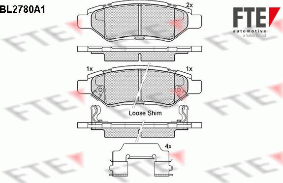 FTE BL2780A1 - Kit pastiglie freno, Freno a disco autozon.pro