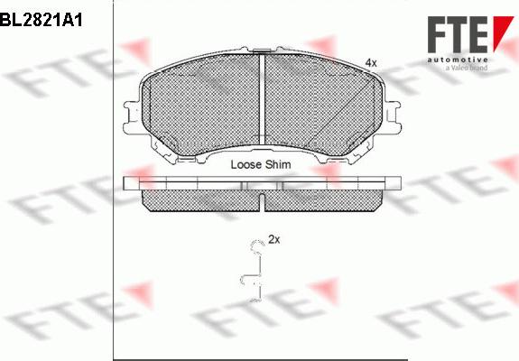 FTE BL2821A1 - Kit pastiglie freno, Freno a disco autozon.pro