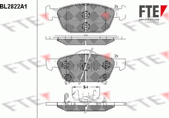 FTE BL2822A1 - Kit pastiglie freno, Freno a disco autozon.pro