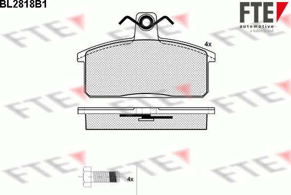 FTE BL2818B1 - Kit pastiglie freno, Freno a disco autozon.pro