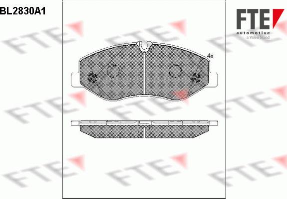 FTE BL2830A1 - Kit pastiglie freno, Freno a disco autozon.pro