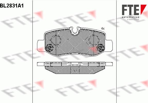 FTE BL2831A1 - Kit pastiglie freno, Freno a disco autozon.pro