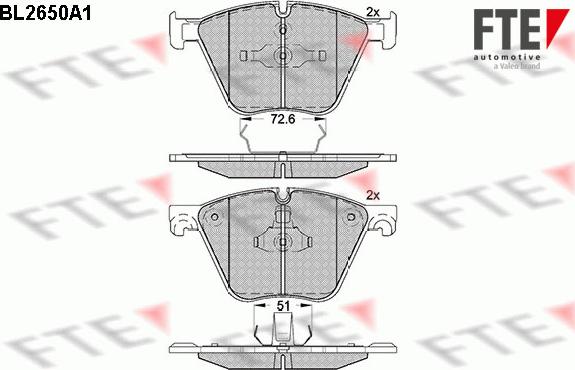 FTE BL2650A1 - Kit pastiglie freno, Freno a disco autozon.pro