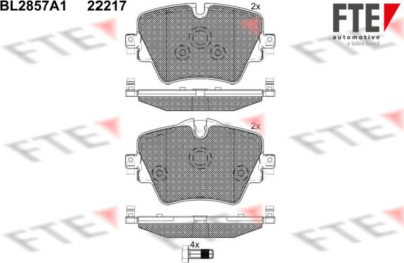 FTE 9011029 - Kit pastiglie freno, Freno a disco autozon.pro