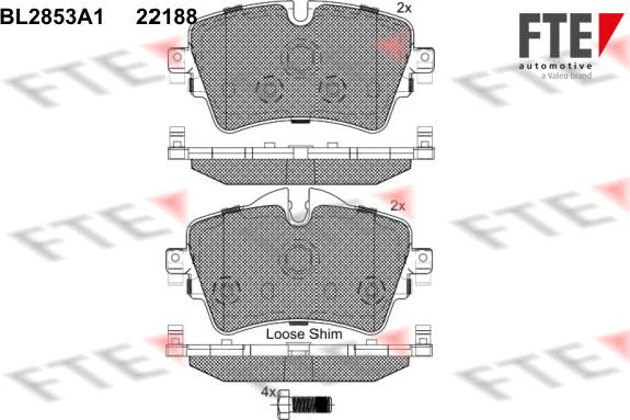 FTE BL2853A1 - Kit pastiglie freno, Freno a disco autozon.pro