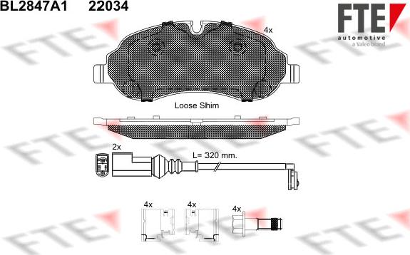 FTE BL2847A1 - Kit pastiglie freno, Freno a disco autozon.pro