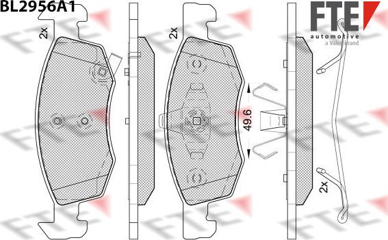 FTE BL2956A1 - Kit pastiglie freno, Freno a disco autozon.pro