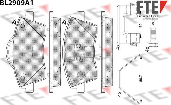 FTE BL2909A1 - Kit pastiglie freno, Freno a disco autozon.pro