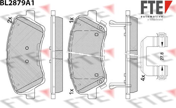 FTE BL2879A1 - Kit pastiglie freno, Freno a disco autozon.pro