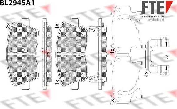 FTE BL2945A1 - Kit pastiglie freno, Freno a disco autozon.pro