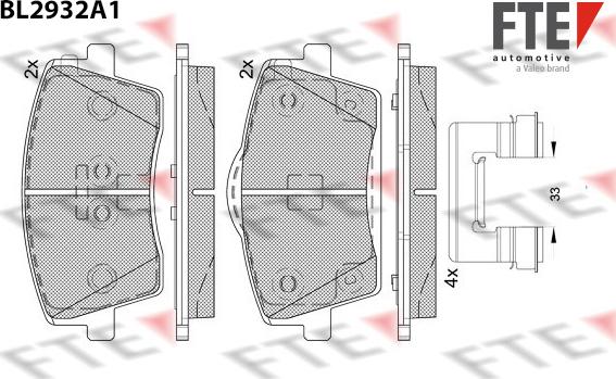 FTE BL2932A1 - Kit pastiglie freno, Freno a disco autozon.pro