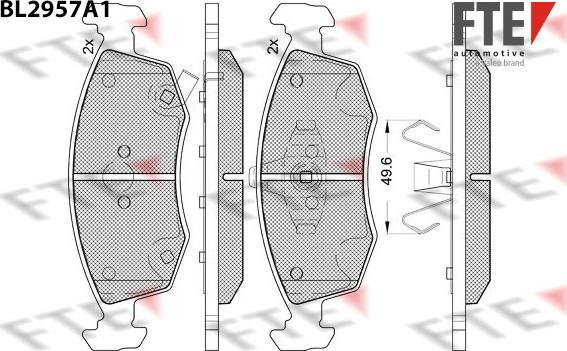 FTE BL2957A1 - Kit pastiglie freno, Freno a disco autozon.pro