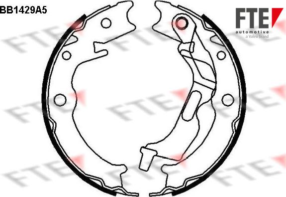 FTE BB1429A5 - Kit ganasce, Freno stazionamento autozon.pro