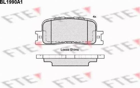 FTE BL1990A1 - Kit pastiglie freno, Freno a disco autozon.pro