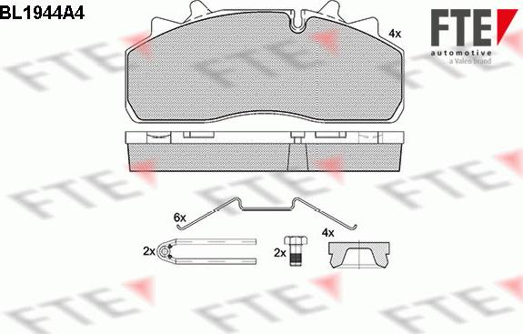 FTE BL1944A4 - Kit pastiglie freno, Freno a disco autozon.pro